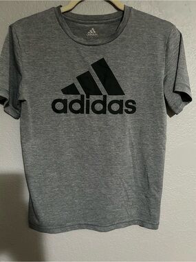 adidas Gray Short Sleeve Tee with Black Logo